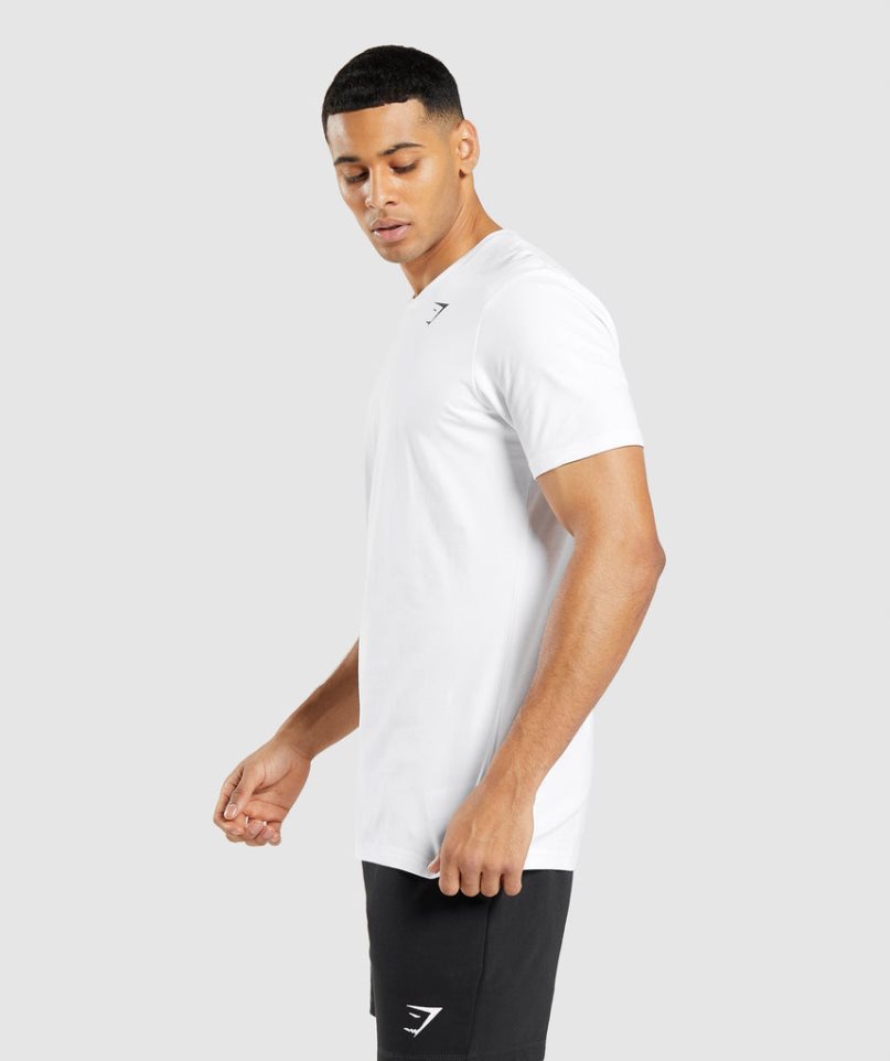 Men's Gymshark Essential T-Shirts White | CA 15ND3A